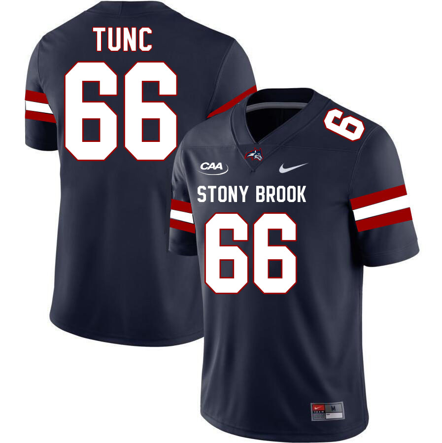 Stony Brook Seawolves #66 Collin Tunc College Football Jerseys Stitched-Navy